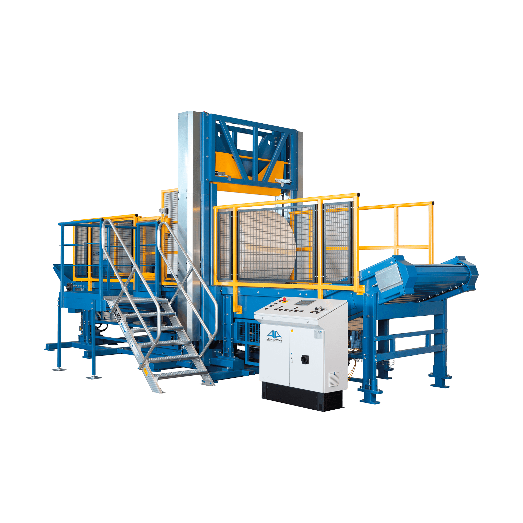 Reel splitting machine / Guillotine with conveyor Austropressen